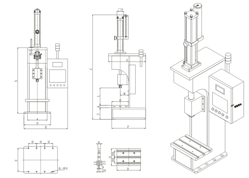 JRX半弓型壓力可調(diào)氣液鉚接機(jī)設(shè)計(jì)圖